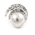 Bridal/ Prom/ Wedding Faux Glass Pearl, Crystal Fancy Stud Earrings In Silver Tone Metal - 20mm L - view 4