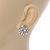 17mm Clear Crystal Flower Stud Earrings In Gold Tone Metal - view 6
