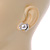 15mm White Simulated Glass Pearl Crystal Bow Stud Earrings In Silver Tone Metal - view 2