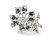 14mm Small Clear CZ Flower Stud Earrings In Rhodium Plating - view 4