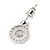 Small Round Clear Cz Drop Earrings In Rhodium Plating - 17mm L - view 5