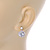 Small Round Clear Cz Drop Earrings In Rhodium Plating - 17mm L - view 3