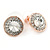 15mm Clear Glass Button Stund Earrings In Rose Gold Tone Metal - view 6