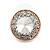 15mm Clear Glass Button Stund Earrings In Rose Gold Tone Metal - view 5