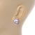 15mm Clear Glass Button Stund Earrings In Rose Gold Tone Metal - view 7