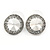 15mm Clear Glass Button Stund Earrings In Rhodium Plating - view 3