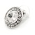 15mm Clear Glass Button Stund Earrings In Rhodium Plating - view 4