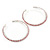 Pink Crystal Hoop Earrings In Rhodium Plating - 60mm D - view 7