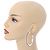 Pink Crystal Hoop Earrings In Rhodium Plating - 60mm D - view 2
