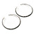 Jet Black Crystal Hoop Earrings In Rhodium Plating - 60mm D - view 9