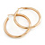 90mm Oversized Etched Gold Tone Thick Hoop Earrings - view 7