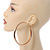 90mm Oversized Etched Gold Tone Thick Hoop Earrings - view 8