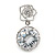 Stunning Round Cut Clear CZ Floral Drop Earrings In Rhodium Plated Alloy - 20mm L - view 4