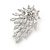 Shooting Star Bling Cz Front Back Stud Earrings In Rhodium Plating Alloy - 30mm Tall - view 5