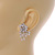 Shooting Star Bling Cz Front Back Stud Earrings In Rhodium Plating Alloy - 30mm Tall - view 4
