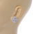 Statement Clear Cz Square Stud Earrings In Rhodium Plated Alloy - 17mm - view 4