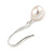 Delicate Teardrop Freshwater Pearl Earrings In Rhodium Plating - 30mm Long - view 3