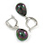 Peacock Polished Teardrop Shape Pearl Style Earrings In Rhodium Plated Alloy - 33mm L - view 4