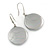 Light Grey Coin Shape Shell Drop Earrings In Silver Tone - 35mm L - view 1