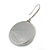 Light Grey Coin Shape Shell Drop Earrings In Silver Tone - 35mm L - view 4