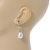 Bridal/ Prom/ Wedding White Freshwater Pearl Clear Crystal Teardrop Earrings 925 Sterling Silver - 40mm L - view 3