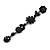 Long Black Crystal Floral Chandelier Earrings In Gun Tone Metal - 11cm L - view 7