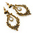Vintage Inspired Clear/ Grey Crystal Textured Chandelier Earrings In Aged Gold Tone - 55mm L - view 2