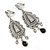 Vintage Inspired Chandelier Crystal Clip On Earrings In Silver Tone - 65mm L - view 2