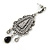 Vintage Inspired Crystal Chandelier Earrings In Silver Tone - 65mm L - view 3