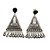 Vintage Inspired Chandelier Crystal Filigree Clip On Earrings In Aged Silver Tone - 60mm L - view 2