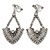 Vintage Inspired Chandelier Crystal Clip On Earrings In Aged Silver Tone - 60mm L