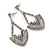 Vintage Inspired Chandelier Crystal Earrings In Aged Silver Tone - 60mm L - view 2