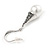 Marcasite Hematite Crystal Faux Pearl Drop Earrings In Silver Tone - 45mm L - view 5