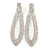 Long Bridal/ Wedding/ Prom Clear Crystal Chandelier Clip On Earrings In Silver Tone - 85mm L
