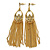 Gold Tone Long Chain Chandelier Drop Earrings - 90mm L