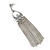 Silver Tone Long Chain Chandelier Earrings - 90mm L - view 3