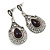 Vintage Inspired Teardrop Crystal, Faux Pearl Dangle Earrings In Aged Silver Tone - 50mm L - view 4