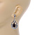 Vintage Inspired Teardrop Crystal, Faux Pearl Dangle Earrings In Aged Silver Tone - 50mm L - view 3