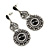Vintage Inspired Chandelier Clear Crystal Filigree Drop Earrings In Aged Silver Tone - 65mm L - view 7