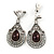 Vintage Inspired Teardrop Crystal, Faux Pearl Clip On Earrings In Aged Silver Tone - 50mm L - view 3