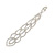 Long Clear Crystal Tie Chadelier Earrings In Silver Tone - 11cm L - view 3