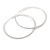 95mm Oversized Slim Clear Crystal Hoop Earrings In Silver Tone - view 3