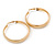 60mm Large Etched Hoop Earrings In Gold Tone Metal - view 6