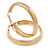 60mm Large Etched Hoop Earrings In Gold Tone Metal - view 4