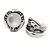 15mm Button Shape Crystal, Glass Stone Clip On Earrings In Silver Tone Metal - view 2