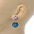 3 Pairs of Glittering Fabric Disco Ball Drop Earring Set In Silver Tone (White, Blue, Peacock) - 30mm Drop - view 3