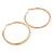 80mm Oversized Polished Gold Tone Tube Hoop Earrings - view 6