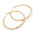 80mm Oversized Polished Gold Tone Tube Hoop Earrings - view 4