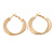 30mm Triple Hoop Polished and Textured Earrings In Gold Tone - view 4