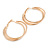 40mm Polished and Etched Triple Hoop Earrings In Gold Tone Metal - view 2